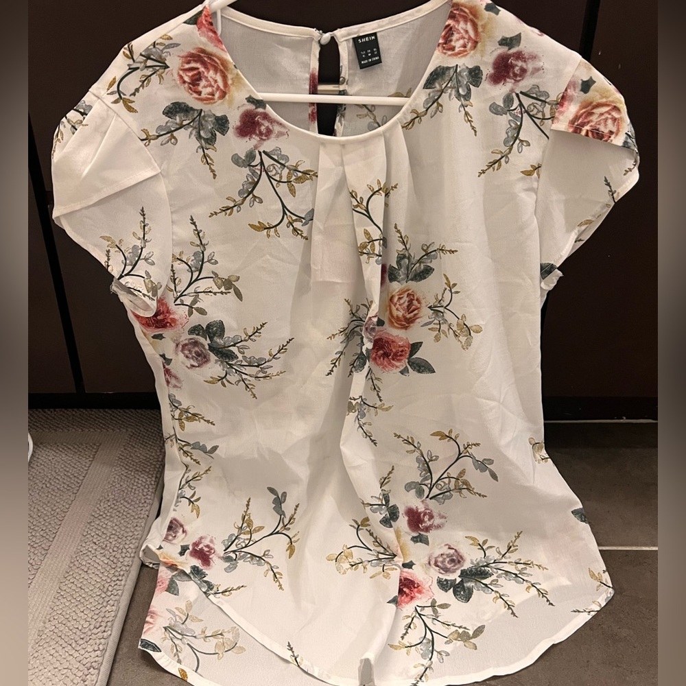 White floral blouse from shein